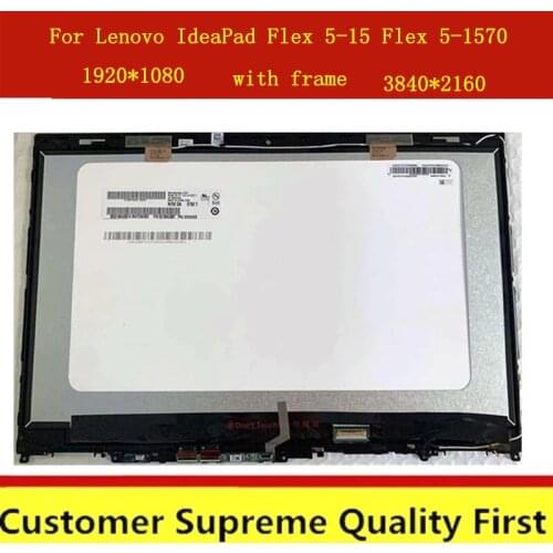 15.6" LCD Replacement For Lenovo IdeaPad Flex 5-15 Flex 5-1570 80XB 81CA FLEX 5-1580 Touch Screen Digitizer Assembly Yoga 520-15