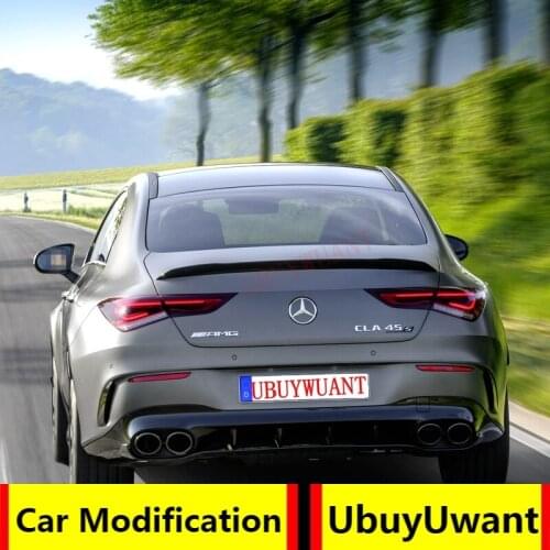 Car Lip Spoiler For Mercedes Benz W118 C118 CLA35 CLA180 CLA200 CLA250 CLA45 AMG Line 2019-2024 Rear Trunk Spoiler Tail Wings