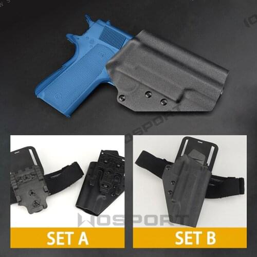 Tactical Kydex 1911 Gun Holster Adapt Tokyo Marui Colt Waist Belt Holster Airsoft Hunting Gun Accessories Pistol Holster QLS