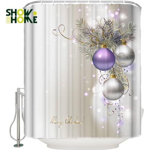 SHOWHOME Shower Curtain Merry Christmas Shower Curtain Bathroom Curtain Home Decoration