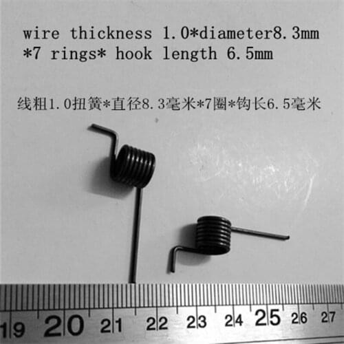 1pcs Steel torsion spring customized lines 1.0mm diameter 8.3mm