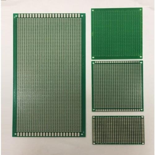 10*15cm 10x15cm 12*18cm 12x18cm 1.5mm Thickness Single Side Green Fiber Glass Tin Spray FR4 Hole Weld Test Universal PCB Board