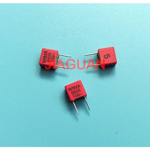 10PCS NEW RED WIMA FKP2 6800PF 100V PCM5 Audio 6.8NF hot sale 682 FKP-2 6800pF/100V 682/100V P5MM 6N8