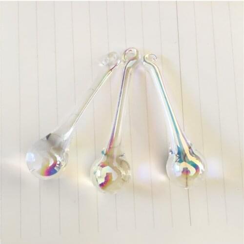 10pcs 16*60mm AB Raindrop Crystal Chandelier Hanging Pendants,Lighting Suncatcher Hanging Prism Drops Free Shipping Decor