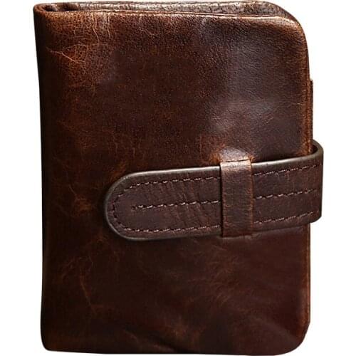 2019 Hot luxury creative purse Oil wax cowhide men wallets genuine leather casual wallet quality assurance