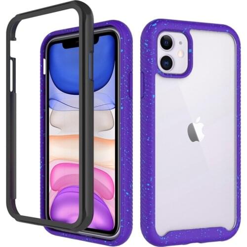 360 Transparent Shockproof Protection Case For iPhone 11 Pro Max X XR XS MAX 6 6s 7 8 Plus se Colorful TPU+PC Bumper Phone Cases