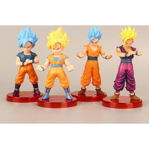 4pcs/set Funny toy Dragon Ball Z Son Goku Vegeta Action Mini Anime Figure Super Saiyan Figura Kids Gift Figurine Toys