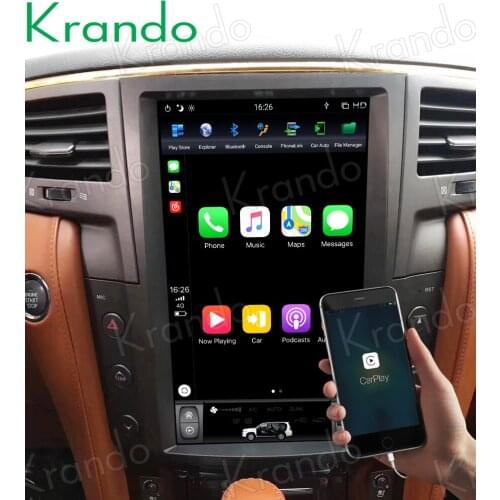 Krando Android 9.0 13.6"tesla style vertical screen android For Lexus LX570 2008-2015 central multimidia android autoradio