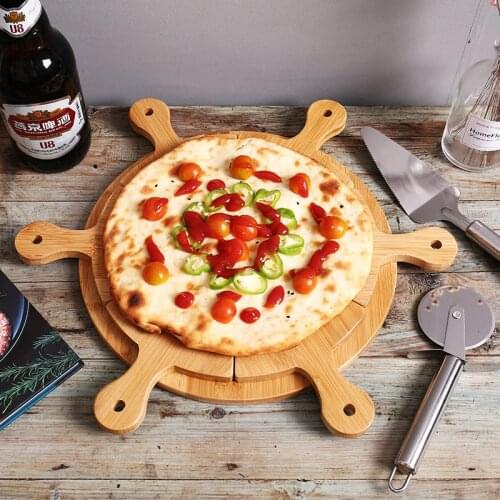 Bamboo Wooden Baking Pizza Tray Bread Sushi Cake Plate Cutting Board Fruit Cutting Plate