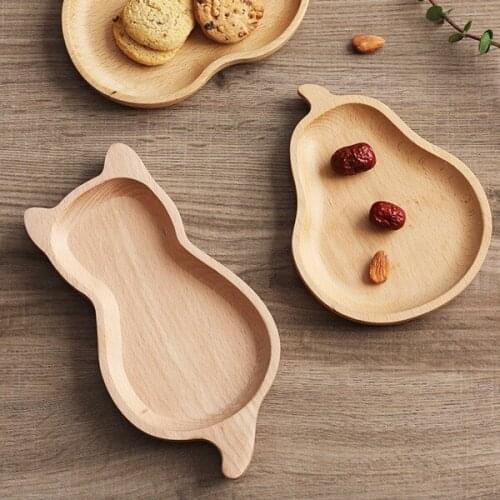 Beech Wood Whole Wood Dish Dessert Dish Western Food Baking Kitchen Supplies Japanese Apple Pear Wood Dish Tray