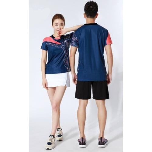 Quick Dry Badminton Shirt Women Men Sports Table Tennis Professional Team Game Running Training Sportswear T Shirts
