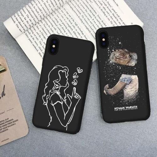 LAUGH LIFE Black Soft Phone Case For iPhone XR XS Max X XS 7 Case Luxury Single Girls Soft Tpu Cover for iPhone 6 7p 8p XS
