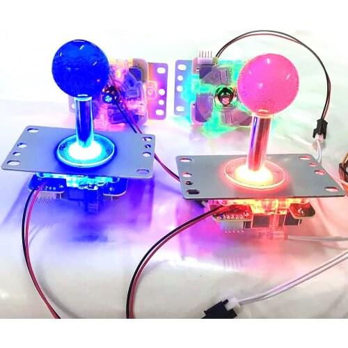 5V Colorful lights led Joystick Illuminated Stick Crystal topball For Jamma arcade fighting game machine