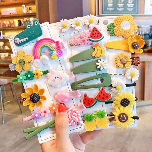 Children Hairpin Daisy Headdress Side Bangs Clip Baby Bow Hairpin Cute Hair Accessories BB Clip Girl Accessories Kids Headbands