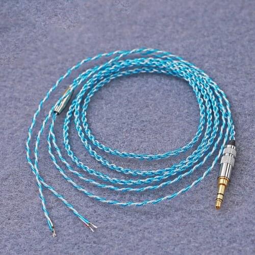 DIY 3.5mm Headphone Audio Cable OFC Silver Plated Cable Wire 4 strands Mix Braided HiFi DIY Cable Wire 120cm