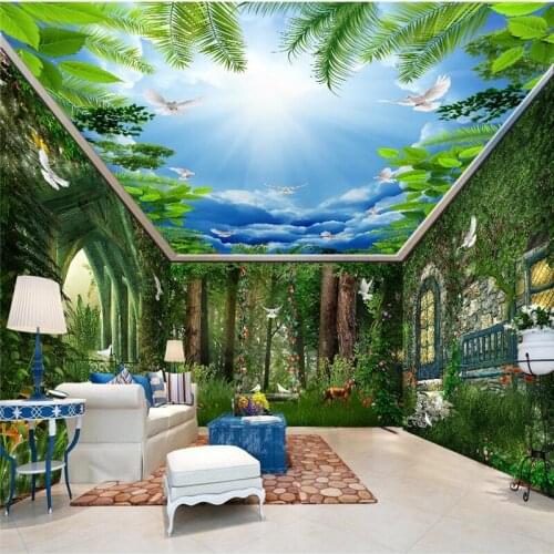 Beibehang Fairy Tale Forest Dream Flower Vine Full House Background photo wall paper living room bedroom TV 3d mural wallpaper