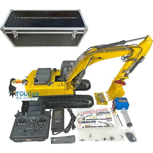 HUINA 1/14 2.4G 10CH K350 Metal Hydraulic Excavator RC Model Cars Motor Battery TH18498-SMT6
