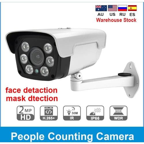 People Counting IP Camera PoE IR 30M 4X Optical Zoom Mask/Motion Detection Smart Exception Alarm StarLight Video Surveillance