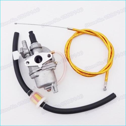 Carb Carburetor Fuel Filter Gold Gas Throttle Cable For Dirt Pocket Bike 47cc 49cc Mini Moto Atv Scooter Motorcycle