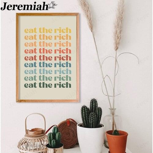 Cartoon Alphabet Canvas Painting Color English Eat Rich Poster Picture Print Wall Art Nordic Home Childrens Room Decoration