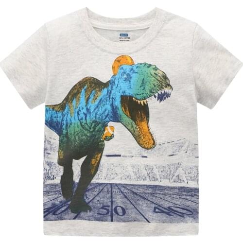 Jumping Meters Dinosaurs Boys T shirts For Summer Baby Cotton Clothes Animals Print O-neck Cute Childrens Tees Tops
