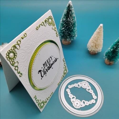 Round garland dies Metal Cutting Dies Stitched DIY Scrapbooking Stamps Craft Embossing Die Cut Making Stencil Template New 202