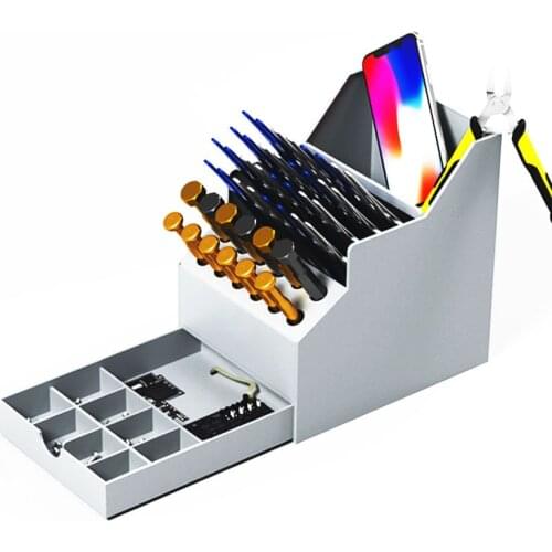 Mobile Phone Computer Repair Storage Box Large Capacity Desktop Screwdriver Tweezers Tools Storage Rack, Screws Organizer Shelf