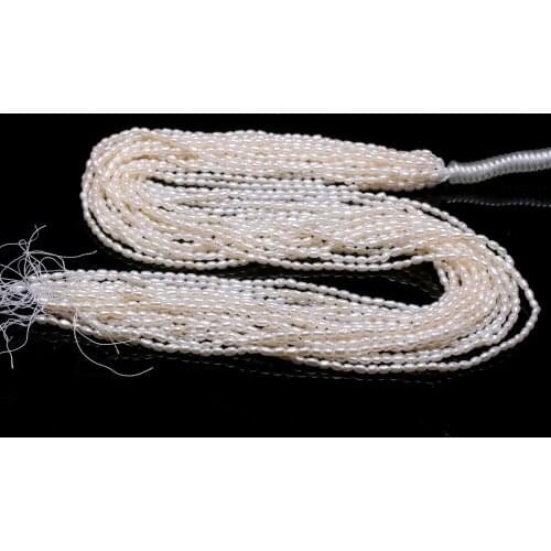 Natural Freshwater Pearl Beads Rice Shape White Pearl A AA AAA for Necklace Bracelet Accessories Jewelry Making DIY 2.0-2.5mm