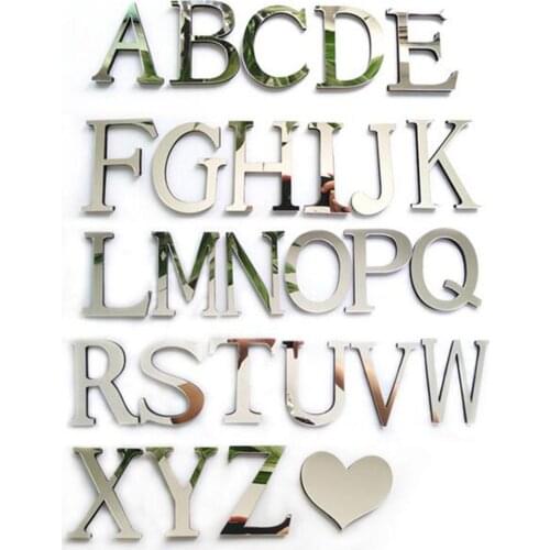 2019 New Acrylic Mirror 3D DIY wall stickers stickers English letters home decoration creative personality Special