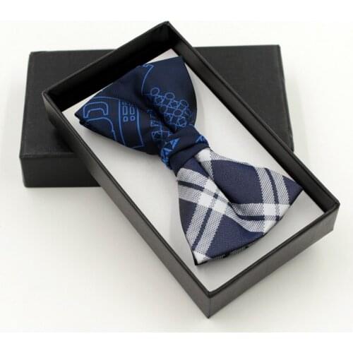 New Fashion Bow Ties For Groom Men Women Butterfly Plaid Bowtie Classic Gravata Cravat Blue Pattern Bow ties