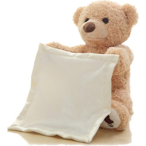 30cm Teddy Bear Play Hide Seek Lovely Stuffed Kids Birthday Xmas Christmas Gift Electric Music Bear Plush Toy