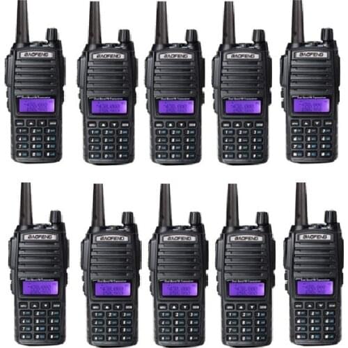 10pcs Baofeng UV-82 latest version separate PPT button Portable 10KM Walkie Talkie Dual Professional CB Ham radio communicador