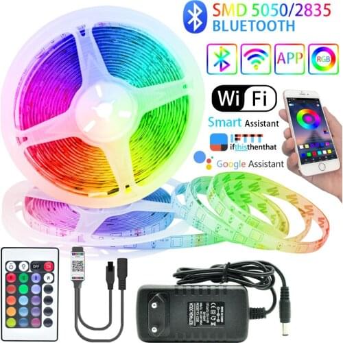 LED Strips Light Bluetooth RGB 5050/2835 Flexible Tape Luces Led Tape Diode 12V 5M-20M Decorative Backlight TV Computer Bedroom