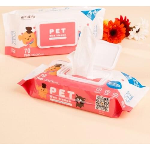 Pet Wet Wipe Dog Cat Cleaning Tear Fur Foot Wipes Cleaning Paper Towel Grooming Tool Stain Remover Gentle Aloe Puppy Products