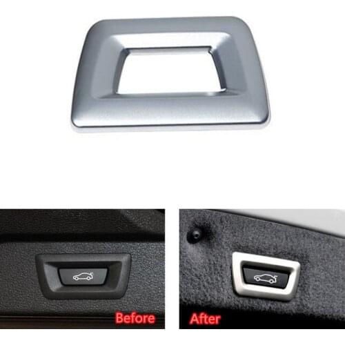 YAQUICKA Fit For BMW X3 X4 X5 2014 Car Rear Tail Trunk Door Open Button Switch Cover Trim Frame Sequins Car-styling Sticker