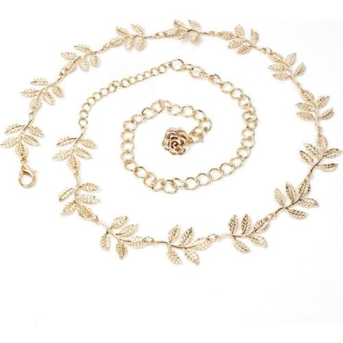 Women Punk Full Metal Mirror skinny Waist Belt 2019 Metallic Gold Plate 3cm Wide Chains Lady ceinture sashes for dresses RT32