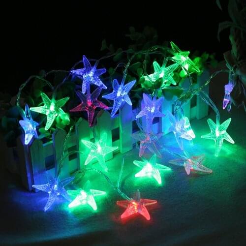 10 LEDStarfish Shaped Battery Box Home Decoration led light Christmas Festival Courtyard Decoration Lamp