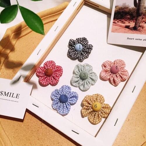 15pcs/Lot 4.5cm DIY Handmade Wave flower Padded Patches Appliques For Clothes Hair Decoration