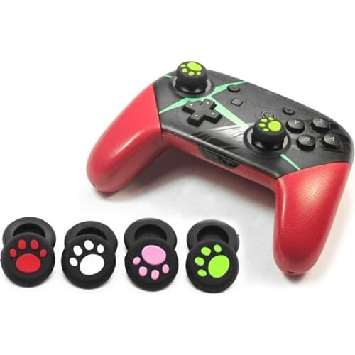 4Pcs Joystick Thumb Grip Cover Case Soft Analog Stick Cat Paw Controller Silicone Thumbstick for PlayStation 5 4 3