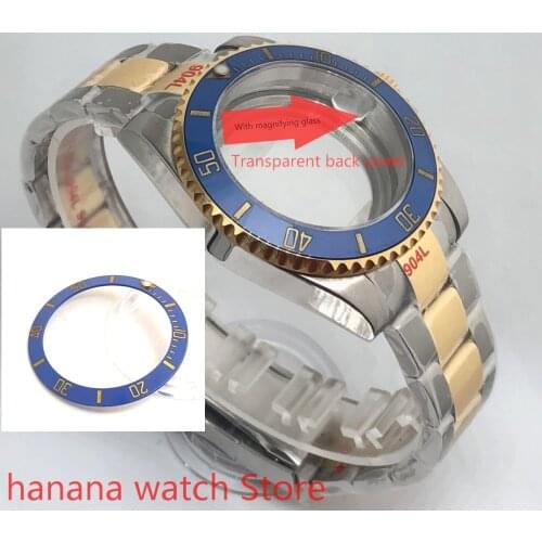 40mm sapphire glass solid 904L stainless steel luxury case strap suitable for ETA Pearl machine DG28133804 Miyota NH36 NH35 case