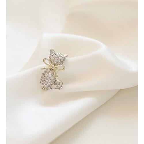 5pcs Wholesale Fashion Jewelry Accessories Cute Pussy Brooch For Women Lady Shirt Collar Small Pin