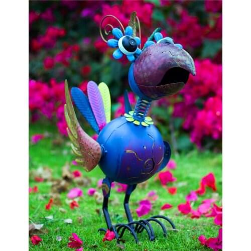 Big Blue Bird Garden Statues Garden Decoration Outdoor Garden Decoration Animal Garden