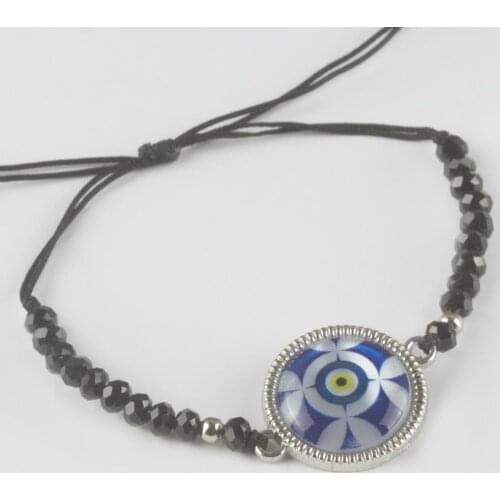 Evil eye Figured Pearl Crystal Bracelet