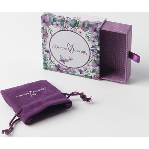 Custom printing luxury hard recycled small jewelry wedding gift packaging drawer paper box