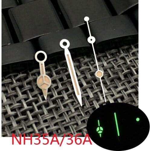 Mens Automatic mechanical watch hands green luminous suitable for Japanese NH36 NH35 movement dial watch Accessories