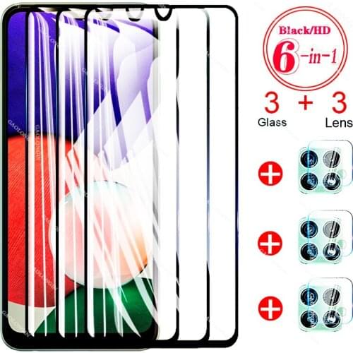 For Samsung Galaxy A22 Glass Tempered Glass Case Screen Protectors Camera Film for Galaxy A72 A52 A42 A32 A22 A12 A02S Glass