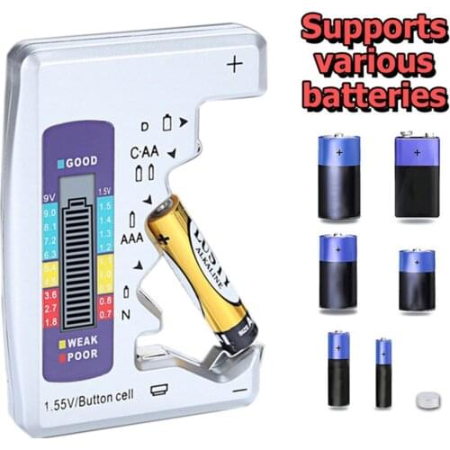 Digital Battery Tester LCD Display C D N AA AAA 9V 1.5V Button Cell Battery Capacity Check Detector Capacitance Diagnostic Tool