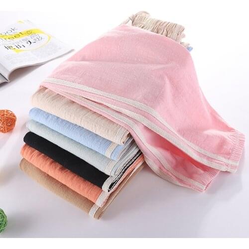 Childrens cotton andlinen mosquito-proof pants for boys wearcasual pants, large childrens knickers and girls'leggings insummer