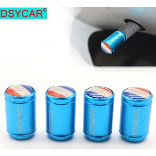 DSYCAR 4Pcs/lot Universal France flag Car Moto Bike Tire Wheel Valve Cap Dust cover Car Styling for Fiat Audi Ford Bmw car VW