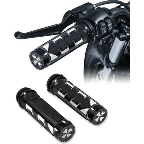 Motorcycle CNC Electric 1'' Handlebar Hand Grips For Harley Road Glide Road King FLHR FLHX Electra Glide Breakout 08-20